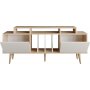Banc mdia Char - Chne saphir/blanc