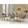Birte eettafel 160-200 cm - Grijs/eiken