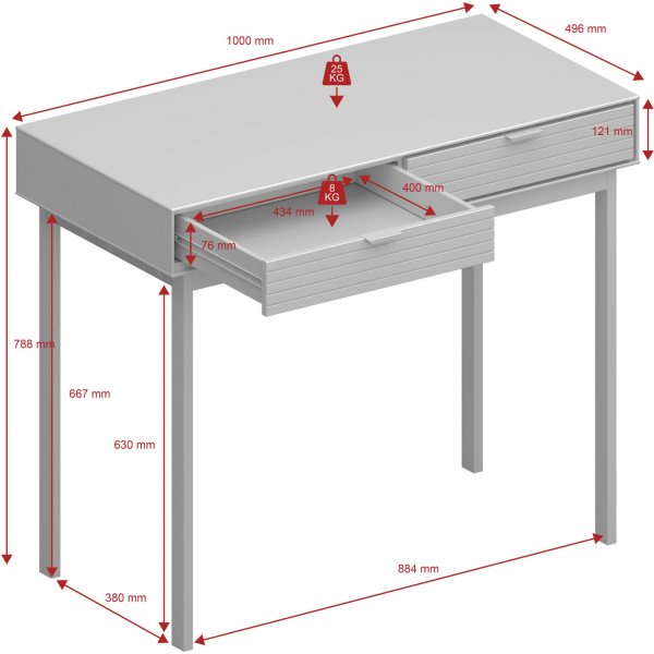 Soma skrivbord 100 x 51 cm - Svart/espresso Soma skrivbord 100 x 51 cm - Svart/espresso