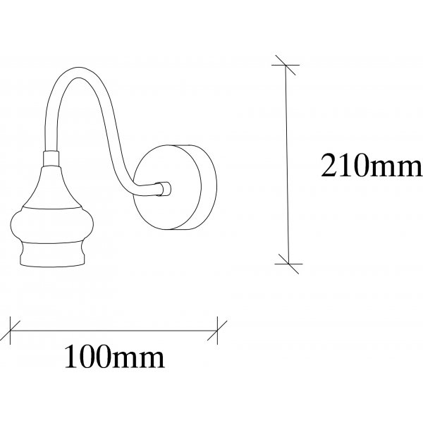 Aladdin wandlamp - Zwart