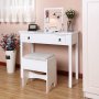 Izabel sminkbord med pall 90 x 76 cm - Vit