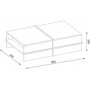 Plus soffbord 90 x 60 cm - Vit/valnt