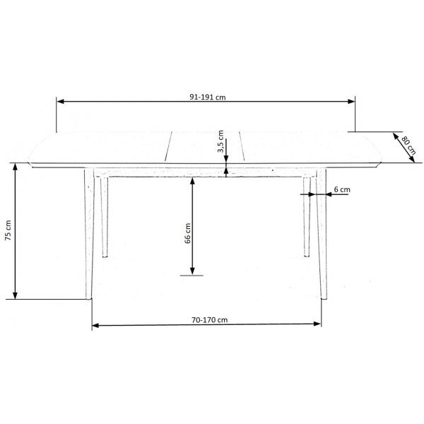 Table à manger Walsh 140-185 cm - Blanc Table à manger Walsh 140-185 cm - Blanc