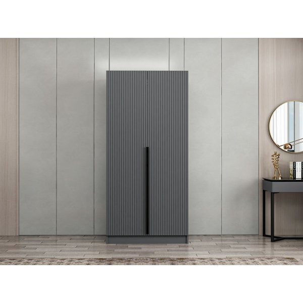 Armoire Cikani 90x52x210 cm - Anthracite