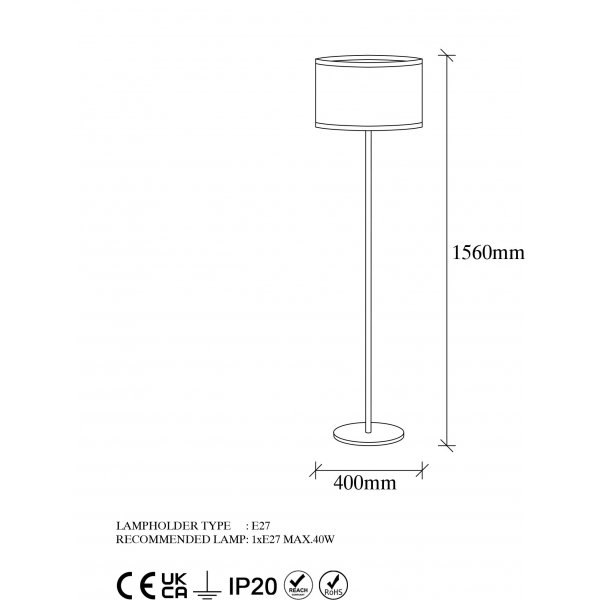 Way golvlampa 11613 - Svart/vit Way golvlampa 11613 - Svart/vit