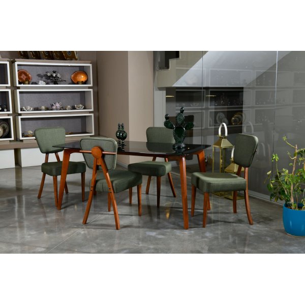 Ensemble repas Lici - Noyer/vert Ensemble repas Lici - Noyer/vert