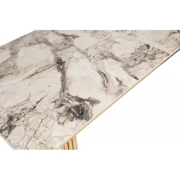 Table à manger Dalmar 147-182 cm - Or/blanc Table à manger Dalmar 147-182 cm - Or/blanc