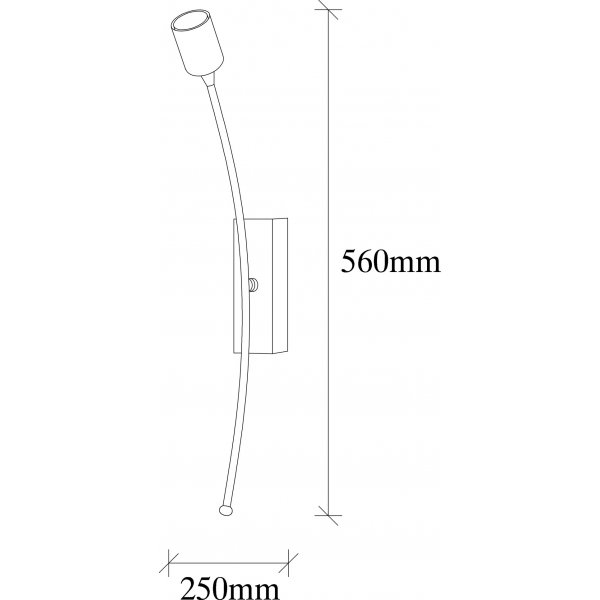 Banana wandlamp 3181 - Zwart/vintage