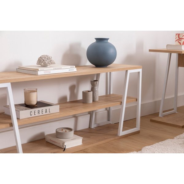 Meuble TV Lissa 160 cm - Chne saphir/blanc