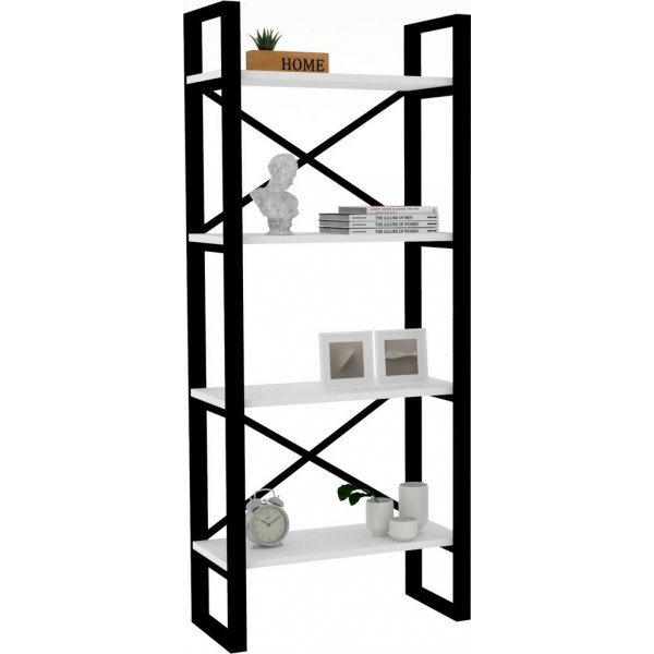 Bibliothèque moderne Alaro - Blanc/noir Bibliothèque moderne Alaro - Blanc/noir