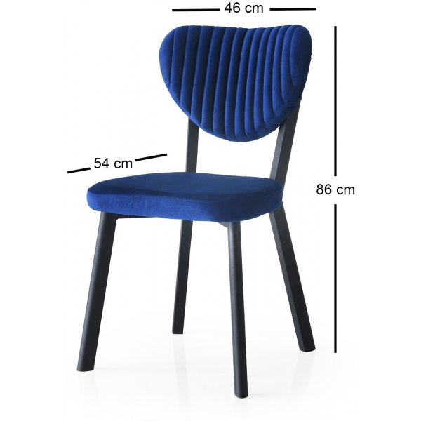 Lot de 2 chaises de salle à manger Beta - Bleu marine Lot de 2 chaises de salle à manger Beta - Bleu marine