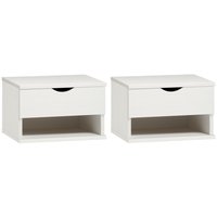 Britta sängbord 2-pack vägghängt - Vit Britta sängbord 2-pack vägghängt - Vit