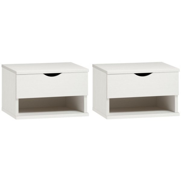 Britta sngbord 2-pack vgghngt - Vit