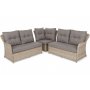Hrnsoffa Bergamo med ftlj & bord - Beige/beige melerad