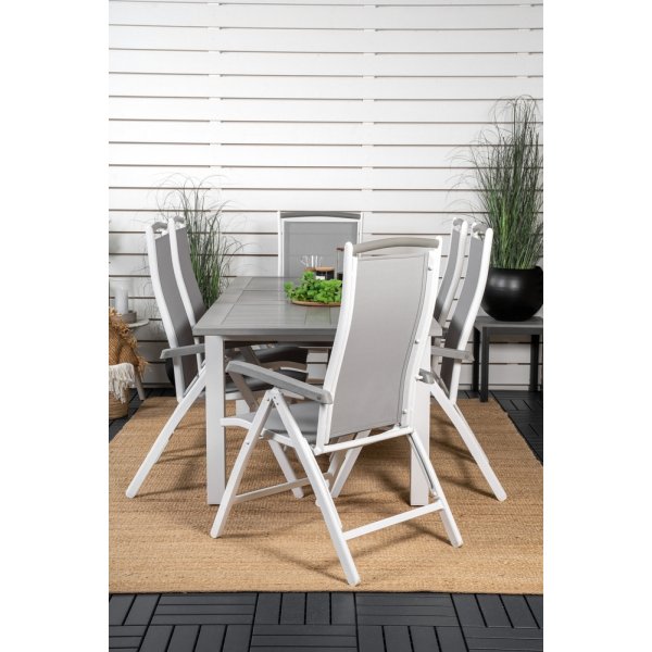 Albany utematgrupp med 6 st Albany stolar - Vit/Grå Albany utematgrupp med 6 st Albany stolar - Vit/Grå