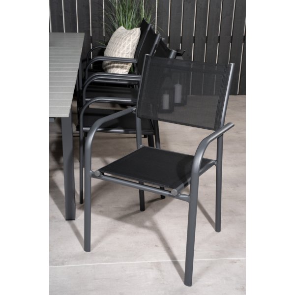 Levels utematgrupp med 8 st Santorini stolar - Svart/Grå Levels utematgrupp med 8 st Santorini stolar - Svart/Grå