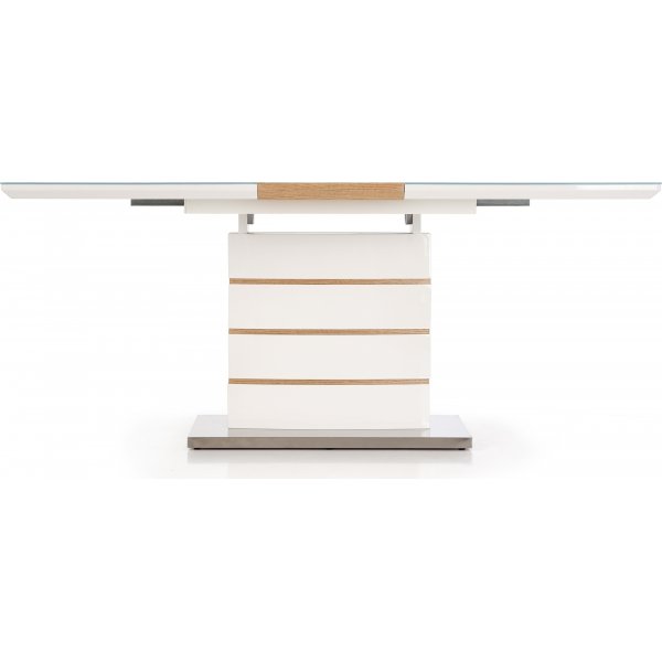 Table à manger extensible Mervin 140-180 cm - Chêne / Blanc brillant Table à manger extensible Mervin 140-180 cm - Chêne / Blanc brillant