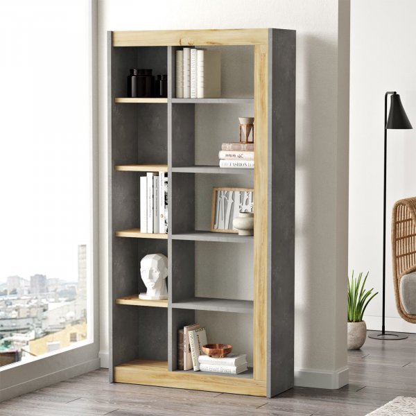 Luvio bokhylla 23 - Ek/silver