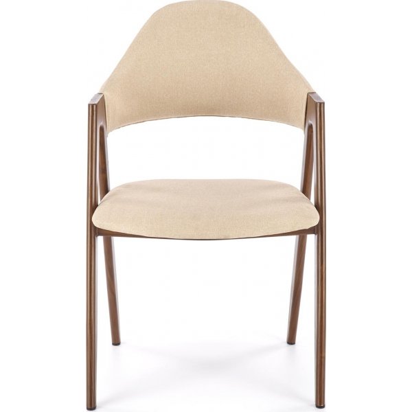 Eetkamerstoel walnoot - Beige Eetkamerstoel walnoot - Beige