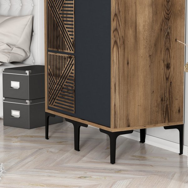 Kumsal garderob 2 Valnt/antracit