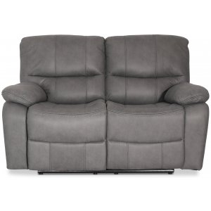 Manhattan biosoffa 2-sits reclinersoffa i grå PU + Fläckborttagare för möbler