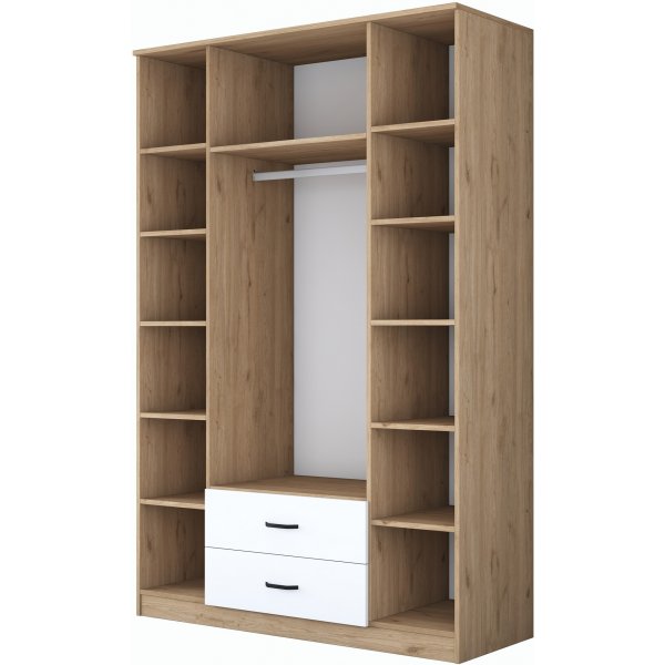 Bardo garderob 140 x 51,5 x 210 cm - Valnöt/vit Bardo garderob 140 x 51,5 x 210 cm - Valnöt/vit
