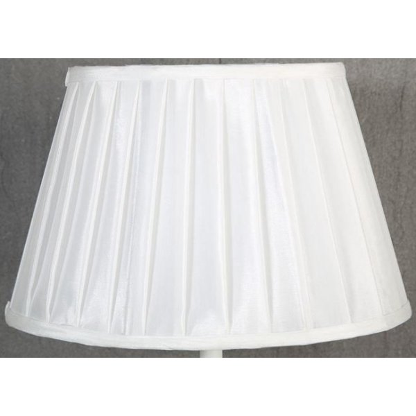 Siden oval lampskrm 25 cm - Vit