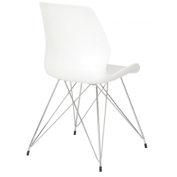 Shello matstol - Vit/krom