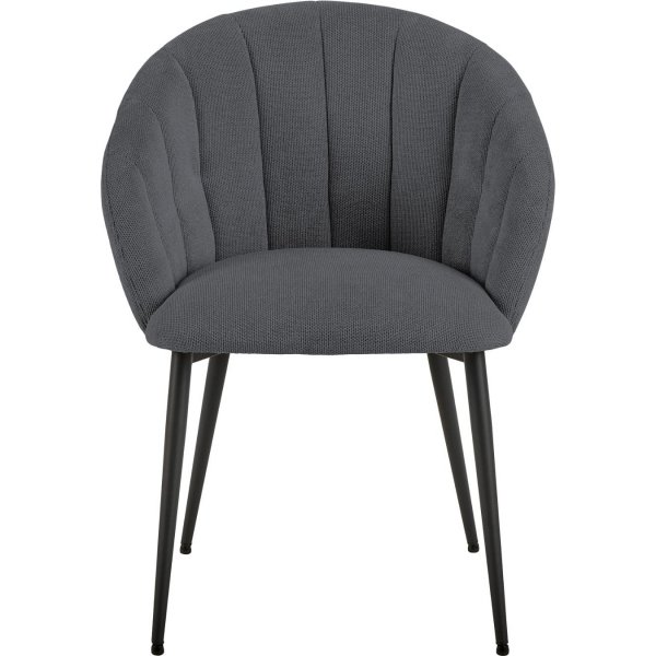 Daniella karmstol - Grå chenille/matt svart Daniella karmstol - Grå chenille/matt svart