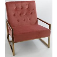 Velvet Fåtölj - Korallrosa / Mässing Velvet Fåtölj - Korallrosa / Mässing
