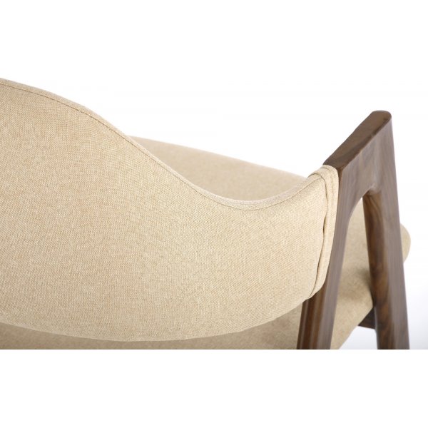 Eetkamerstoel walnoot - Beige Eetkamerstoel walnoot - Beige