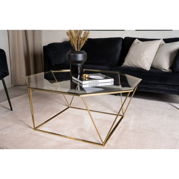 Table basse Källtorpet Ø100 cm - Laiton/verre Table basse Källtorpet Ø100 cm - Laiton/verre