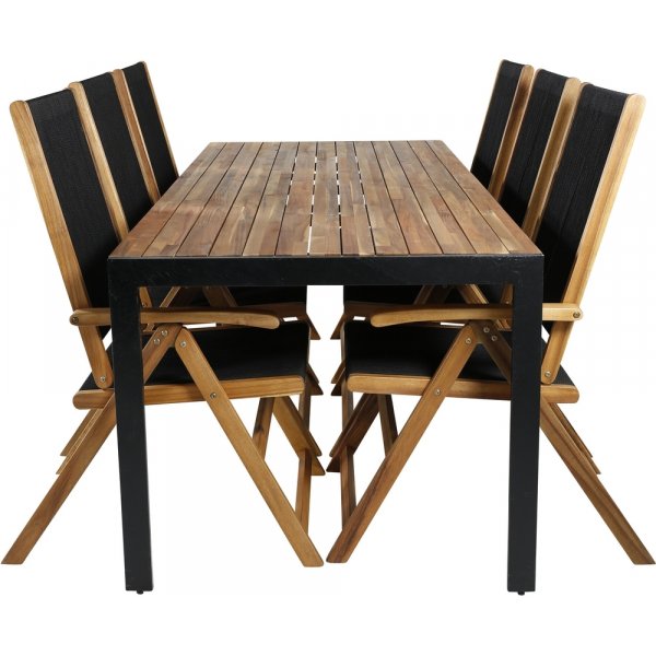 Bois utematgrupp med 6 st Little John stolar - Svart/Natur Bois utematgrupp med 6 st Little John stolar - Svart/Natur