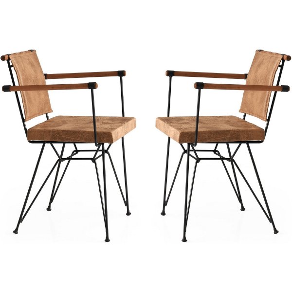 Chaise de salle à manger Penyez, paquet de 2 - Marron Chaise de salle à manger Penyez, paquet de 2 - Marron