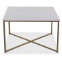 Maryland soffbord i marmor 75x75 cm matt mssings underrede