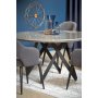 Orcan runt matbord 140 cm - Gr marmor/svart