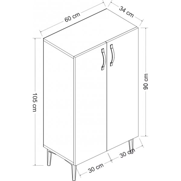 Chetri skoskåp - Safir ek/vit Chetri skoskåp - Safir ek/vit