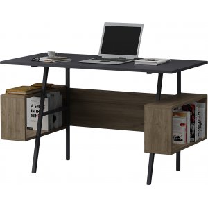 Iommi bureau 120x60 cm - Antraciet/walnoot