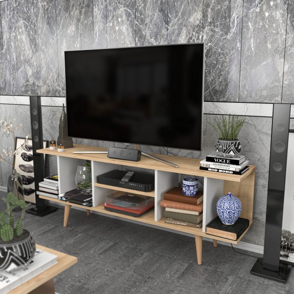 Banc média Akya - Chêne saphir/blanc Banc média Akya - Chêne saphir/blanc