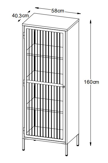 Armoire métal noir avec porte vitrée Dobb H160 cm Armoire métal noir avec porte vitrée Dobb H160 cm