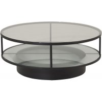 Kävsta soffbord Ø100 cm - Svart/glas Kävsta soffbord Ø100 cm - Svart/glas