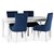Paris matgrupp vitt bord med 4 st Tuva Decotique stolar i blått sammet med rygghandtag
