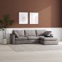 Moby mrkgr divansoffa 296 cm - Vndbar divansoffa med pocketfjdrar + Mbeltassar