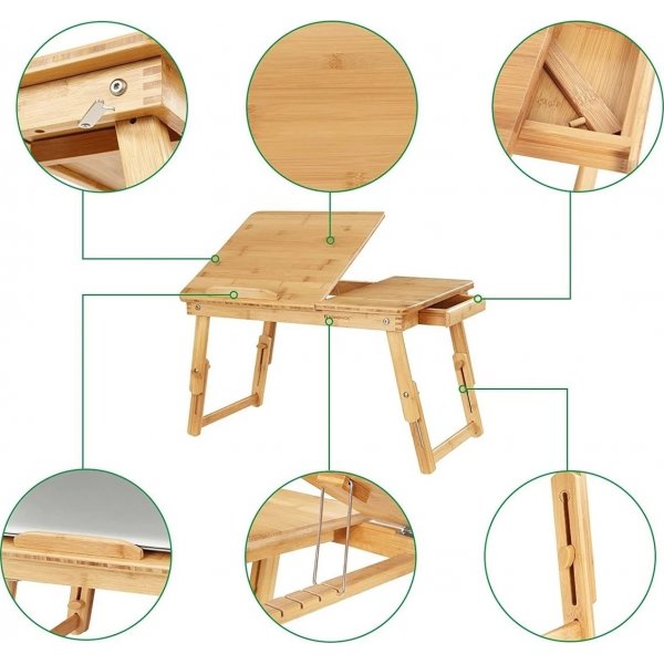Table pour ordinateur portable Melania - Bambou