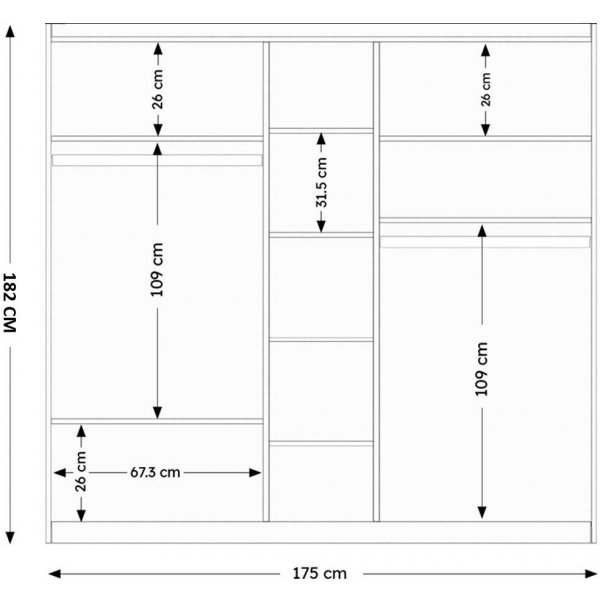 Armoire Inci 175 x 50 x 182 cm - Blanc Armoire Inci 175 x 50 x 182 cm - Blanc