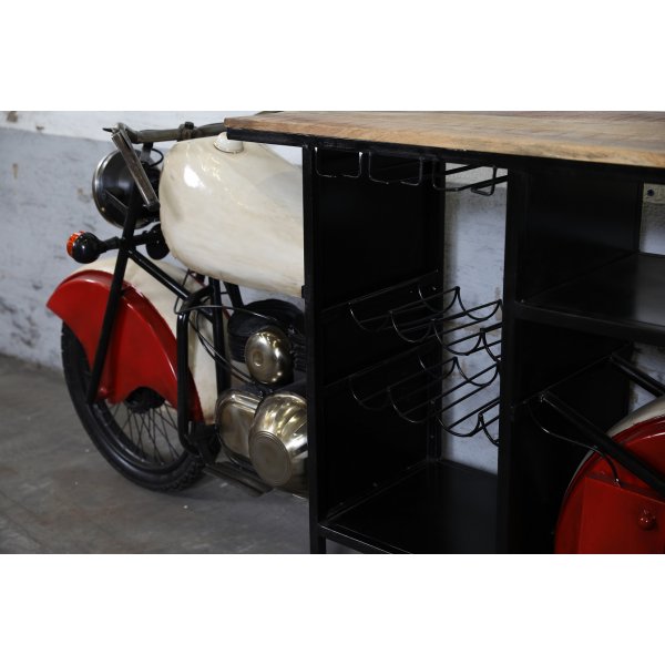 Glider motorcykel barbord/bardisk 226 x 45,7 cm - Metall/mango Glider motorcykel barbord/bardisk 226 x 45,7 cm - Metall/mango