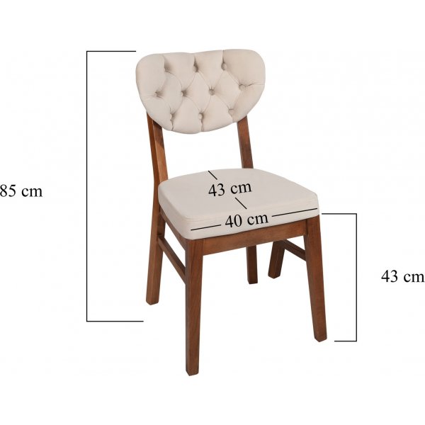 Ensemble de chaises Elma - Noyer/beige