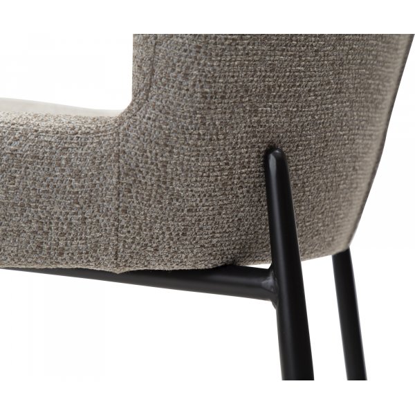Chaise de comptoir Glam - Boucle terre galet/noir Chaise de comptoir Glam - Boucle terre galet/noir