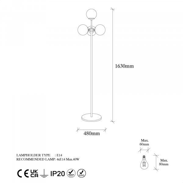 Akkas golvlampa klar - Vintage Akkas golvlampa klar - Vintage