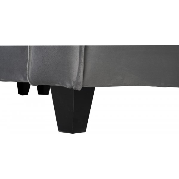 Soffa 250 cm bred mörkgrå sammet 114 cm djup Soffa 250 cm bred mörkgrå sammet 114 cm djup